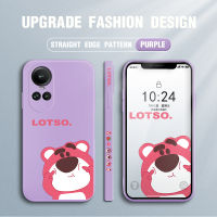 Case4you สำหรับ OPPO Reno10 Pro 5G ใหม่เคสโทรศัพท์ดีไซน์ด้านข้างดีไซน์ Story3การ์ตูน Lotso แบบขอบสี่เหลี่ยมปลอกซิลิโคนน้ำคลุมทั้งหมดเคสป้องกันทนแรงกระแทกกล้อง