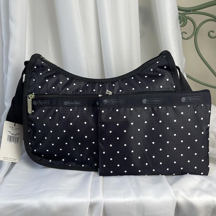 lesportsac-แฟชั่น-polka-dot-พิมพ์-messenger-กระเป๋าลำลองไหล่กระเป๋ากันน้ำผู้หญิงผ้ากระเป๋าขนาดใหญ่ความจุ-u181