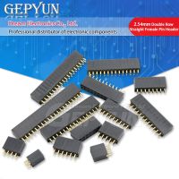 10pcs  Double Row Straight Female Pin Header 2.54mm 2-40P Socket Connector 2x2/3/4/5/6/7/8/9/10/11/12/13/14/15/16/18/20/40 Pin WATTY Electronics