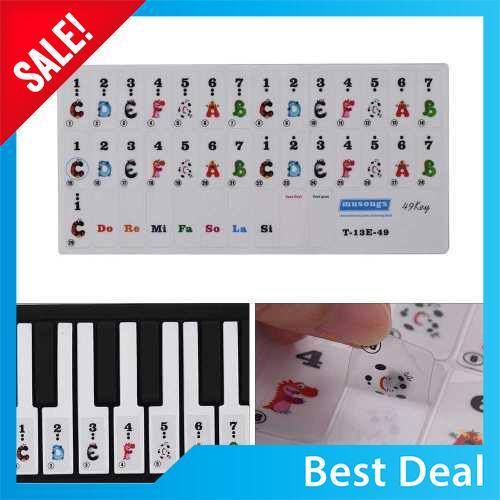 Best Deal 49-key Piano Keyboard Colorful Cartoon Music Note Stickers  Removable Transparent for Kids Beginners Piano Practice (49) | Lazada