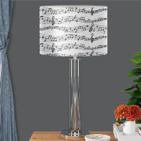 Round Lamp Shade Music Notes Print Small Lampshades for Bedroom Living Room Office Modern Decor Floor Lamp Lightshade Cover