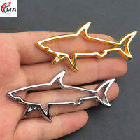 1Pc Gold 3D โลหะรถรูปร่างสติกเกอร์ Hollow Shark Badge Badge Stick รถรถจักรยานยนต์คอมพิวเตอร์การใช้ครอบคลุม Accessories