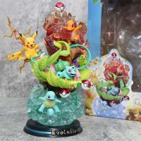 Pokemon Pikachu Anime Figure Led Action Figma Doll Statue Charmander Bulbasaur Squirtle Luminous Model Ornaments Decoration Toys