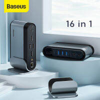 Baseus 16 In 1 USB C HUB Type-C To Multi HDMI-USB ที่เข้ากันได้ USB 3.0พร้อมอะแดปเตอร์ไฟแท่นวางมือถือสำหรับ MacBook Pro Huawei Mate 30