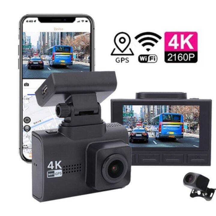 Wireless 2.45 Inch car camera front and rear 4k dual dash cam wifi with ...