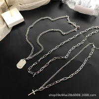 3Pcs Cross สร้อยคอฮิปฮอปยาวยาว Vintage Choker สร้อยคอแฟชั่นเครื่องประดับสำหรับบุรุษและสตรี