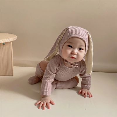 MILANCEL Spring Baby Clothes Newborn Baby Bodysuits Cute Baby Bunny Bodysuits Big Ear Hat and s Baby Clothes