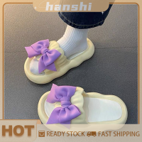 hanshi [2023 new HOT FASHION] lazlook รองเท้าแตะผูกโบว์รูปผีเสื้อสำหรับผู้หญิงส้นเตี้ยลำลองพื้นเรียบทำจากยาง2023ริมชายหาด