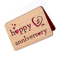 Happy Anniversary Card for Husband,Handmade with Bamboo Cards,Valentines Day Card for Girlfriend,Greeting Card