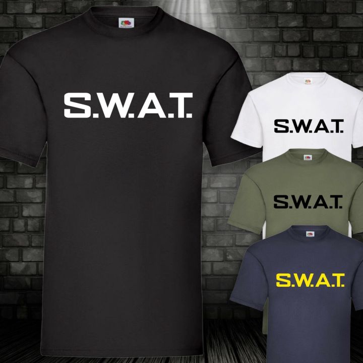 เสื้อยืดแฟชั่นบุรุษเสื้อยืดสําหรับคอสเพลย์-s-w-a-t-unit-xs-3xl-h3g2