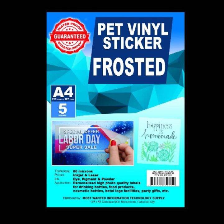 Frosted PET Printable Sticker Inkjet Per Pack Lazada PH