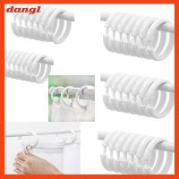 DANGL 40 Pcs โอริง แหวนม่านอาบน้ำ พลาสติกพีพี สีขาวขาว ตะขอแขวนฝักบัวสำหรับม่านอาบน้ำ ง่ายต่อการใช้ แข็งแรงทนทาน ตะขอม่านอาบน้ำ ห้องน้ำในห้องน้ำ