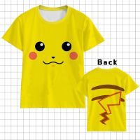 2023 NEWAnimation สินค้า3D พิมพ์เสื้อยืดถนนสบายๆกระเป๋าแขนสั้นมอนสเตอร์ Picachu เป็ดไฟขนาดเล็กมังกร Jenny เต่าสองมิติ