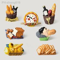 Food bread red wine resin refrigerator stickers magnetic stickers home decorative stickers Pizza fridge magnets message stickers