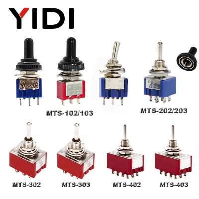 【CW】❈  6A 125VAC 6mm Toggle 103 202 203 302 303 402 403 on off SPDT DPDT 3PDT with Cap