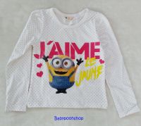 H&amp;M เสื้อยืดแขนยาว ลาย minion size 1-4y