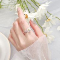Fashion Daisy Flower Rings Sliver Adjustable Open Rings Smooth Fine Thin Finger Ring Elegant Party Rings Lovely Gifts Jewelry For Friends
