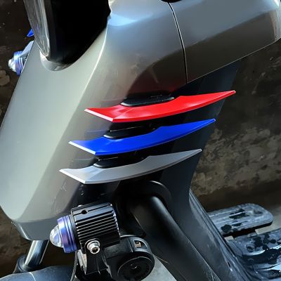 【JH】 1Pair Motorcycle Winglet Aerodynamic Spoiler with Adhesive Decoration Sticker for Motorbike