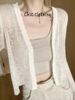 Chic Clothing เสื้อกันหนาว ผญ เสื้อแขนยาว เสื้อกันหนาว ทันสมัย เท่ คลาสสิค วินเทจ WMY2392U4X 39Z230926