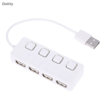 Dolity USB 2.0 USB Splitter 4พอร์ต Expander ใช้อะแดปเตอร์ไฟกับ PC Computer SWITCH