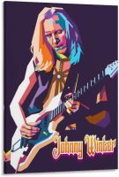 Johnny Winter 2นักดนตรีนักกีตาร์โปสเตอร์ภาพตกแต่งศิลปะบนผืนผ้าใบสำหรับติดกำแพงห้องนั่งเล่นโปสเตอร์ภาพวาดตกแต่งห้องนอน16x24inch40x60cm