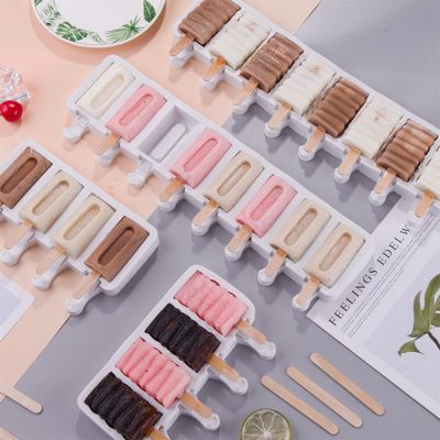 Silicone Ice Cream Mold DIY Homemade Popsicle Moulds Freezer 8 Cell Small Size Ice Cube Tray Popsicle Barrel Makers Baking Tools Ice Maker Ice Cream M
