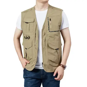 Men's Vest Tactical Webbed Gear Coat Summer Photographer Waistcoat