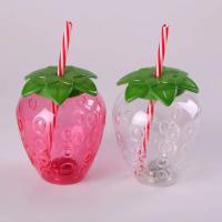 ♛ Spring Strawberry Straw Water Bottle portable Pineapple plastic cup for Spring Wedding Baby Shower Birthday Party Desktop Decor