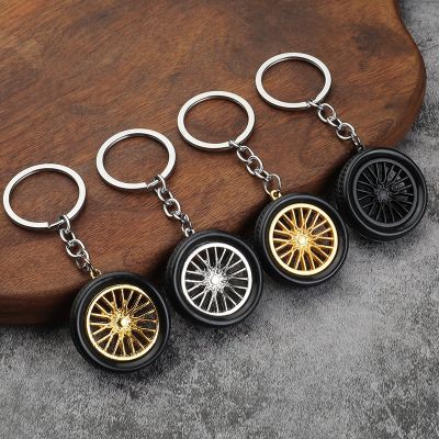 Fashion Creative Simulation 3D Tire Tyre Keychain Bag Auto Car Wheel Decoration Key Chain Pendant Gift