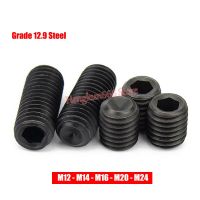 M12 M14 M16 M20 M24 Hex Hexagon Socket Set Screw Cup Point Grub Screws DIN 916 No Head Headless Screw Grade 12.9 Steel Black