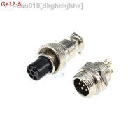 5SET GX12-6 aviation plug socket Circular connector 12mm Diameter GX12 6PIN Male Female Wire Panel Connector Circular Screw Type