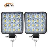 Okeen 2ชิ้นเลนส์6d 48วัตต์แอลอีดี3030 Led 16 Smd สำหรับ4x 4ออฟโร้ด Suv เอทีวีเรือแทรคเตอร์รถบรรทุกบาร์ทำงาน12V 24V