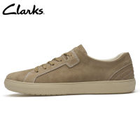 Clarks_Cambro Lace Casual Shoe Nubuck Khaki หนังสีดำต่ำ รองเท้าหนังลำลองสำหรับผู้ชายธุรกิจ