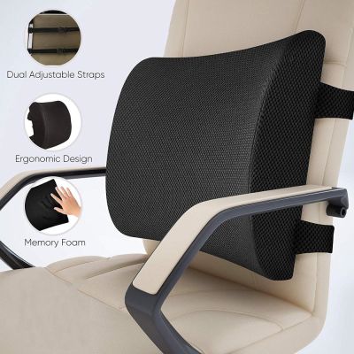 【CW】❉  Soft Memory Foam Lumbar Support Back Massager Waist Cushion Chairs the Car Pillows Office Pain