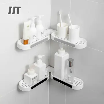 1pc Bathroom Storage Shelf Triangle Free Punch Toilet Corner Rack  Wall-mounted Hand-washing Shower Room Organizer