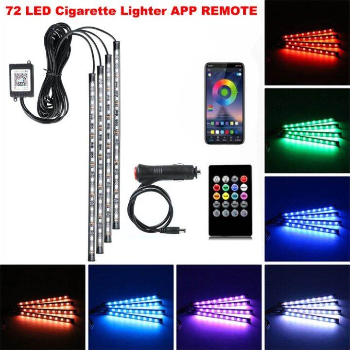Neon LED Car Interior Ambient Foot Strip Light Kit Accessories