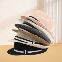 【Hot Sale】 hat men and women summer grass yarn breathable sunshade beach British sun protection curly edge