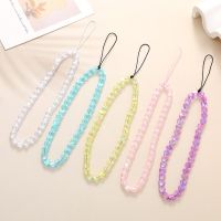 New Sweet Romantic Multicolor Heart Shaped Beaded Mobile Phone Chain for Women Case Hanging Rope Anti Drop Mobile Phone Pendant