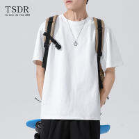 Heavy American Short-Sleeved T-Shirt Summer Menswear Loose 200G Cotton Fashion Brand Mens T-Shirt Simple White Top T
