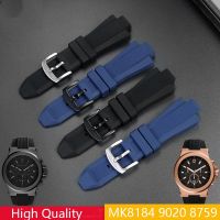 Tali Jam Tangan Karet สำหรับ Michael Kors MK9020 MK8729 MK8184 MK8380 MK8730หัวเข็มขัดเหล็กสแตนเลสผู้ชายซิลิโคนเปลี่ยน13x29mm สายนาฬิกาข้อมือ