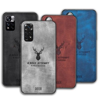 Cloth Shockproof Cover For Xiaomi Redmi 9 9A 9C 9T 10C Note 7 8 9 10 11 12 Pro Plus 9S 10S 11S Silicone Fabric Deer Phone Case
