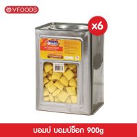 [ยกลังx6ปิ๊บ] VFOODS วีฟู้ดส์ขนมปังปี๊บบอมบ์บอมบ์ ข้าวโพดอบกรอบรสช็อกโกแลต 900กรัม (1ลัง=6ปี๊บ) *หน่วยเป็นลัง*