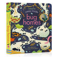 Usborne peep inside bug homes English original picture book childrens insect popular science natural world hole Book Popular Science cardboard flipping Book enlightenment learning