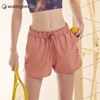 Wakingbee Summer Shorts (Punch) ขาสั้นออกกำลังกาย วิ่ง ทรงสวย เอวสูง ชายโค้ง มีเชือกผูกเอว มีกระเป๋า