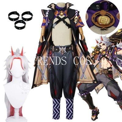 Game Genshin Impact Arataki Itto Cosplay Costume Arataki Itto Outfits Wig Battle Activity Arataki Itto Rola Play For Comic Cn