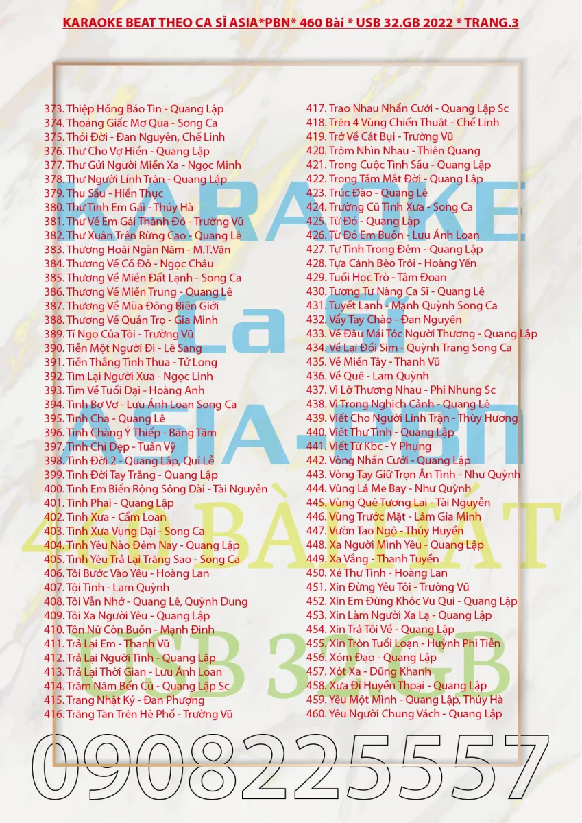 Karaoke-460-Gcđđ] Usb Kingston Exodia 32GB Karaoke Beat Nhạc Giọng ...
