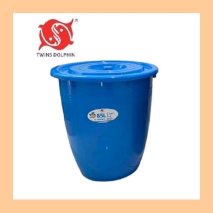 Ready Stock Hicook Twins Dolphin Giant Pail Water Pail With Cover Tong Air Water Storage Large 4467