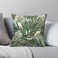 Palm Leaves Pillowcase Polyester Velvet Linen Pattern Zip Decorative Throw Pillow Case Room Cushion Case Wholesale 45x45