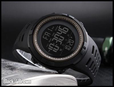 ลดจากป้ายอีก 50฿ ! 1251  (ตั้งเวลาไทยให้ ของแท้ 100% ส่งเร็ว พร้อมกล่องใบรับประกันครบเซ็ท) นาฬิกาข้อมือผู้ชาย มัลติฟังชั่น สายเรซิน รุ่น SK-1251 (Red)