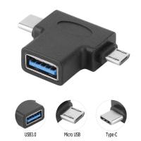 【Be worth】 A PlusY 2in1 USB Type C + Micro USB Type B เป็น USB 3.0อะแดปเตอร์ตัวเมีย OTG Connector สำหรับโทรศัพท์แล็ปท็อป USB Drive Mouse Keyboard